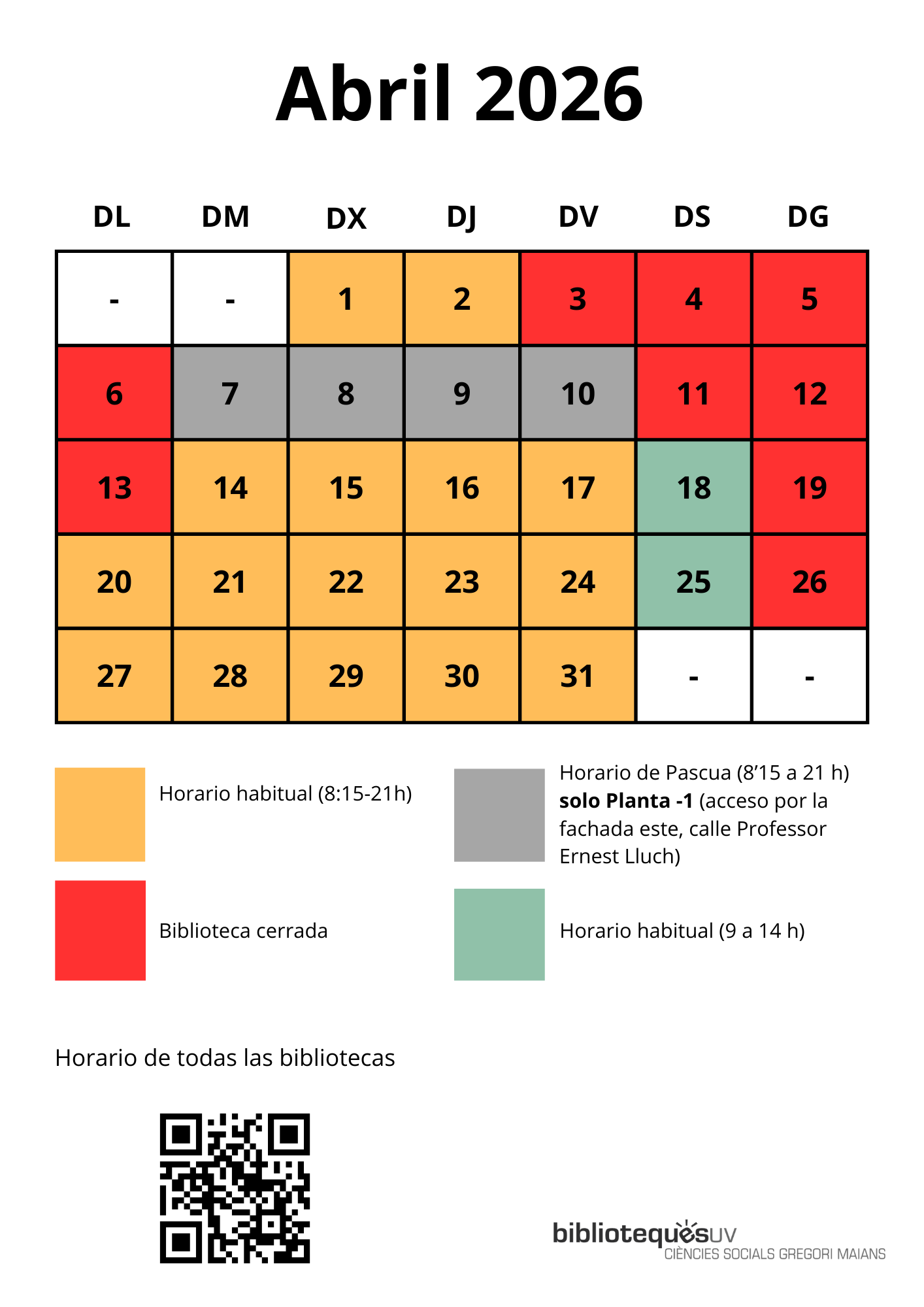 Horari Setmana Santa i Pasqua